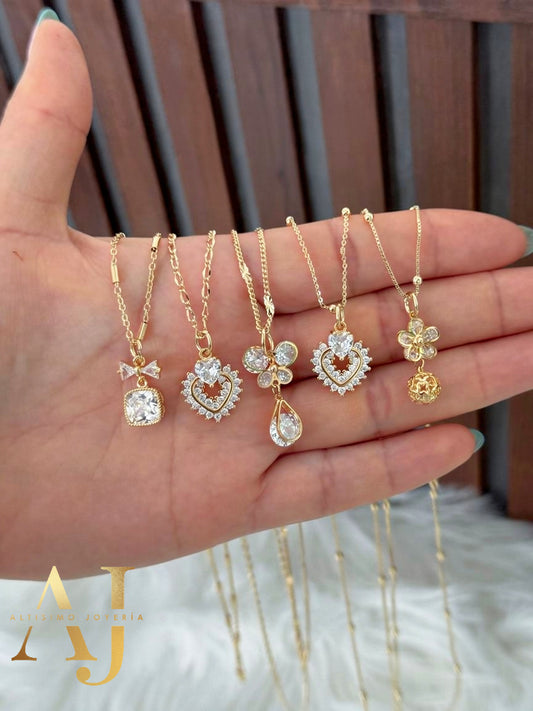 5 Cadenas Mujer + Dijes