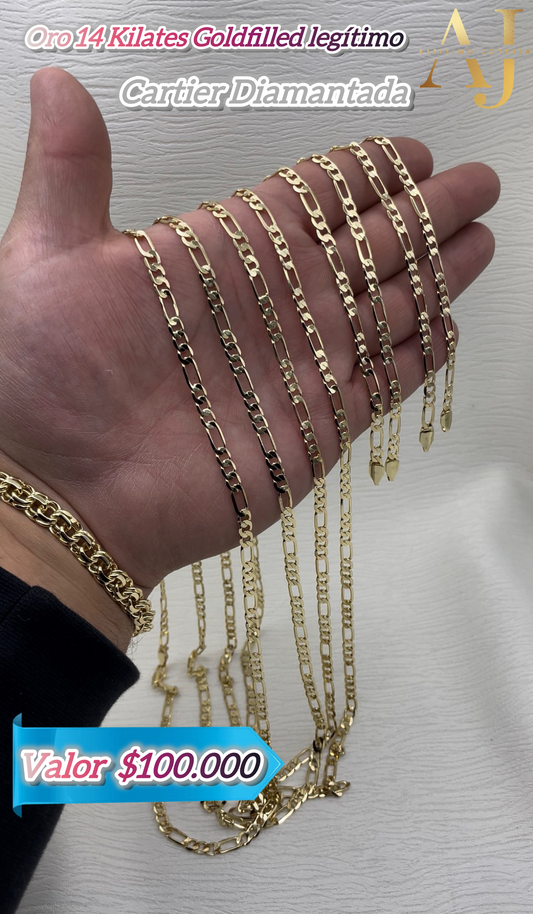 Lote Cadenas/Pulseras Cartier Diamantada