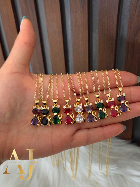 10 Cadenas + Dije Gatitos